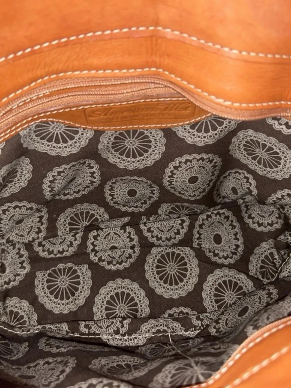 Handcrafted Brown Leather Dreamcatcher Fridge Shoulder Bag with Turquoise Accent